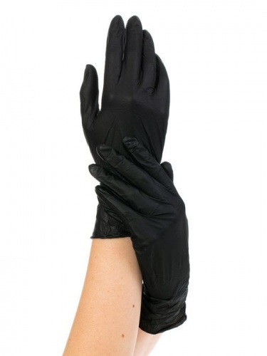 NITRILE ARCHDALE перчатки смотровые, нитриловые, неопудренные, текстурированные, нестирильные, черные S, 50 пар фото 2